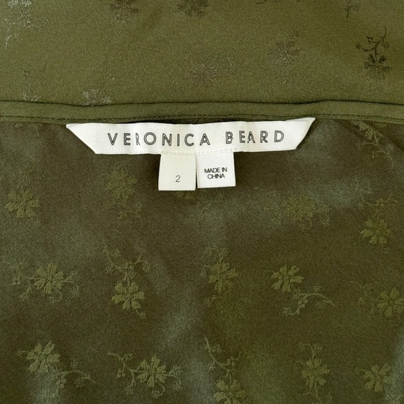 NWOT Veronica Beard Midi Silk Green Sleeveless Chapel Dress - Picture 6 of 7